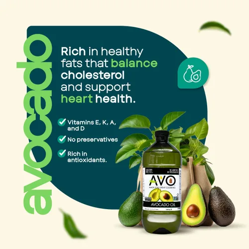 Vista 3 de Aceite de aguacate AVO 100% no transgénico, 67.6 Fl-oz, sin conservantes añadidos