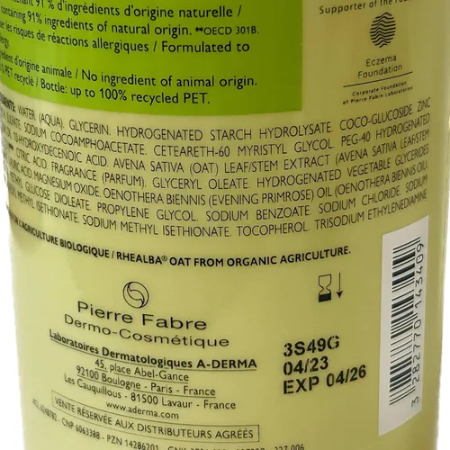 Vista 4 de A-derma Aceite Limpiador Exomega 25.4 fl oz