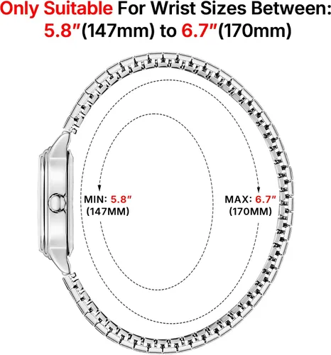 Vista 5 de Relojes pequeños de oro para mujer, reloj analógico de esfera fácil de leer, caja ovalada, banda de expansión de acero inoxidable, reloj impermeable