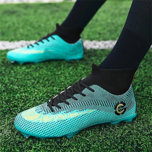 Vista 2 de Alto Césped Fútbol Cleats Transpirable Ligero Juvenil Profesional Botas de Fútbol Zapatos de Fútbol Zapatos de Interior al Aire Libre
