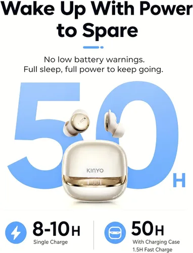 Vista 6 de Kinglucky Auriculares para dormir de lado, mini auriculares con cancelación