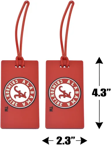 Vista 2 de Paquete de 2 etiquetas de PVC para equipaje de Alabama Crimson Tide
