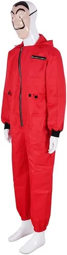 Vista 5 de Conjunto completo de disfraz de fiesta de Halloween unisex rojo