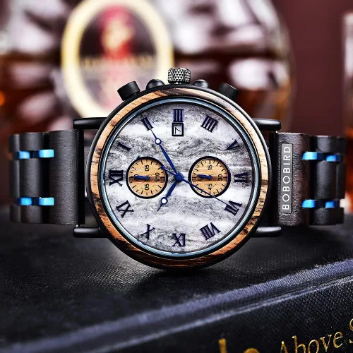 Vista 4 de 2win Relojes de madera grabados, regalos personalizados para hombres, marido, novio, mi hombre, prometido, padrino de boda, cumpleaños, Navidad