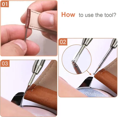 Vista 6 de Vellsar Watch Band Pins Tool Kit, 12-26mm Heavy Duty Watch Spring Bars with Removal Tool