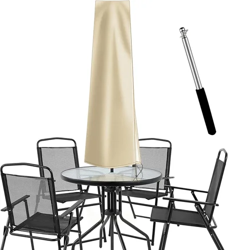 Vista 14 de Dafire Cubierta de paraguas de patio para sombrillas de 7 pies a 9 pies, cubiertas de parasol de 1.7m (Negro 420D), cubierta de paraguas impermeable