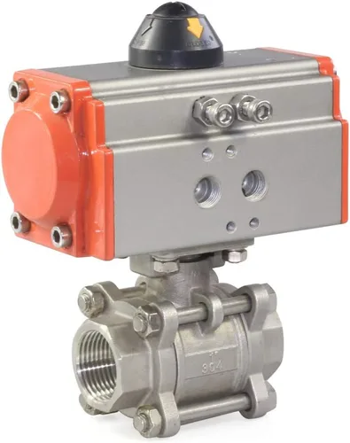 Vista 8 de Válvula de bola neumática de doble efecto de 3 piezas de 2 pulgadas, Industrias químicas de vapor de aire Actuador de válvula neumática Actuador