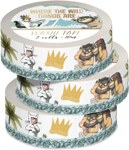 Vista 6 de Paper House Productions Where the Wild Things are - Juego de 2 rollos de cinta washi decorativa para álbumes de recortes y manualidades, personajes