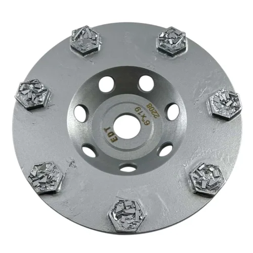 Vista 11 de 4,5" muela abrasiva triturada PCD del microprocesador para el retiro de la capa concreta 5 crushed Chip PCD segments, grinding and removal of