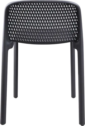 Vista 7 de CozyBlock Punch - Silla de comedor apilable perforada para interior y exterior, juego de 2 unidades (gris oscuro)
