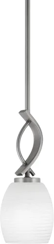 Vista 27 de Toltec Lighting Cavella Stem Colgado Mini colgante, acabado grafito, vidrio de muselina blanca de 4 pulgadas