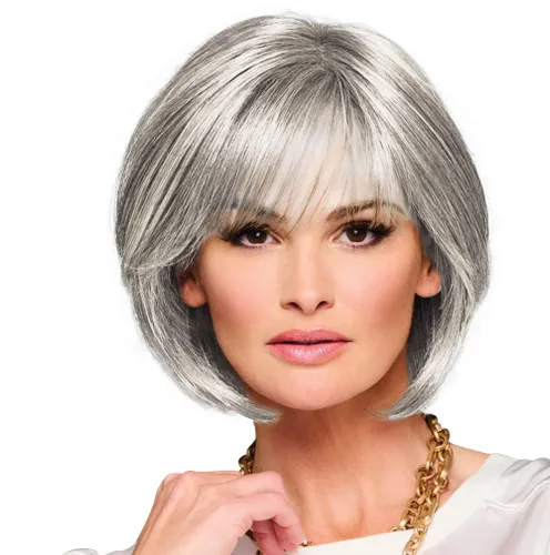 Vista 32 de Raquel Welch Made You Look Chin-Length Chic Bob, 100% atado a mano por ropa de pelo, gorra pequeña promedio, RL10/12 castaño iluminado por el sol