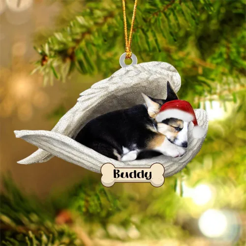 Vista 87 de Afghan Hounds - Adorno de Navidad con alas de ángel durmiente, recuerdo personalizado para perros 2024, adorno de forma acrílica, regalos