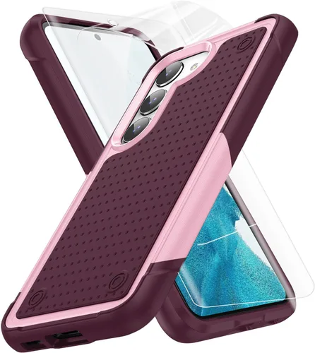 Vista 112 de Jeylly Funda para Samsung Galaxy S10 Plus S10+, ajuste delgado, doble capa, resistente, absorción de golpes, TPU con carcasa trasera de Negro