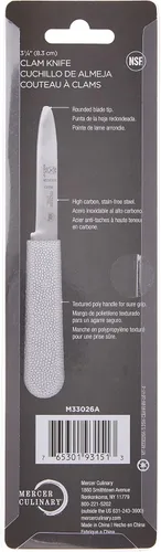 Vista 4 de Mercer Culinary Cuchillo para almejas con mango de polietileno, 3-1/4, blanco (paquete de 2)