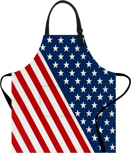 Vista 17 de Delantal divertido con bolsillo para mujeres y hombres, delantal de cocina ajustable para barbacoa y horneado con lindos animales y flores