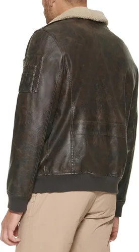 Vista 4 de Tommy Hilfiger Chaqueta bomber de piel sintética para hombre