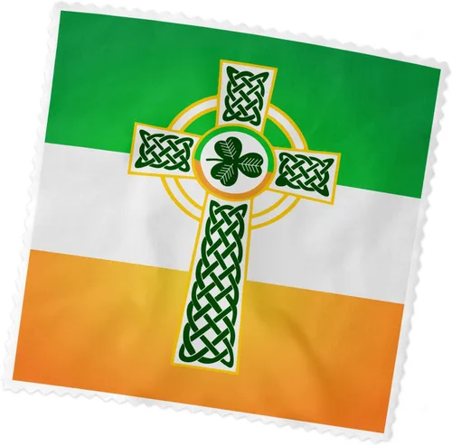 Vista 3 de Limpiador de gafas de escudo celta irlandés y paño de limpieza de microfibra (escudo celta irlandés)