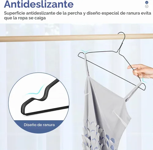 Vista 4 de SPECILITE Perchas de Alambre Paquete de 50, Perchas de Alambre de Metal para Ropa a Granel para Abrigos, Perchas de Metal que Ahorran Espacio