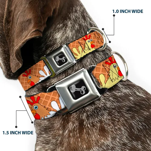 Vista 2 de Buckle-Down Collar de perro con diseño de gofres y pollo de 9-15 pulgadas, pequeño
