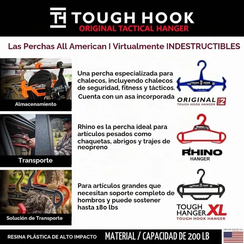 Vista 9 de Tough Hook – Gancho resistente capacidad de carga de 150 libras / 68 Kg. Negro Estándar