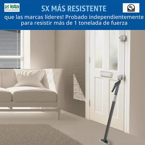 Vista 4 de Securadoor Barra de topes de puerta súper resistente Dispositivo de tope de puerta totalmente ajustable para seguridad en el hogar para uso