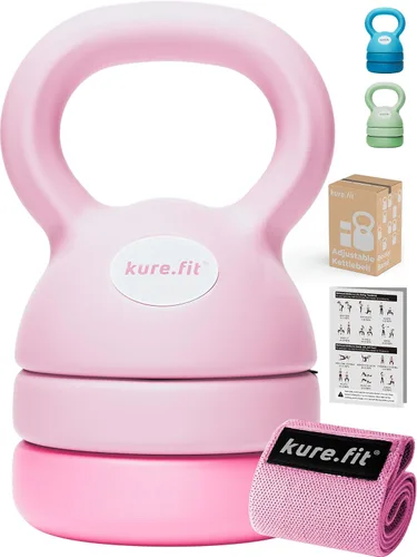 Vista 4 de Juego de mancuernas ajustables rosas de 5 a 12 libras, juego de mancuernas ajustables de 2 a 5 libras y kit de pilates