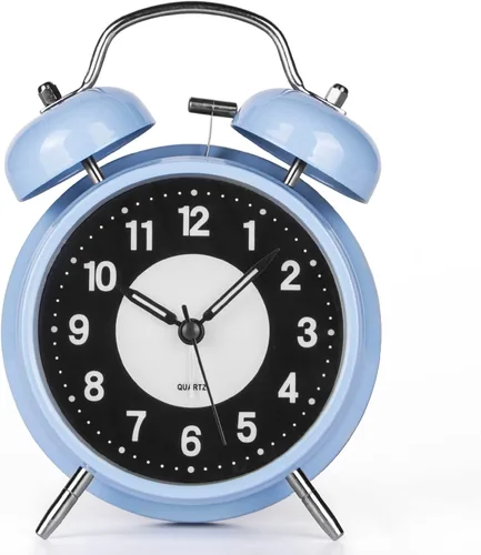 Vista 12 de PILIFE Reloj despertador analógico, 4 pulgadas, súper silencioso, sin tictac, con luz de fondo, sin repetición, funciona con pilas, campana ruidosa