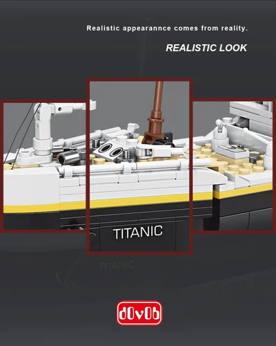 Vista 5 de dOvOb Titanic - Juego de bloques de construcción modelo 2022, ladrillos compatibles con las principales marcas