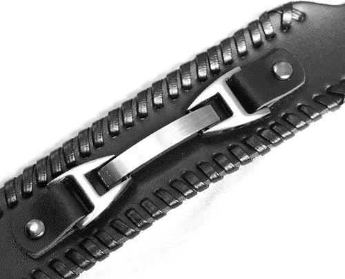 Vista 5 de Eigso Pulsera de cuero trenzado vintage punk con hebilla de cierre para hombres y mujeres