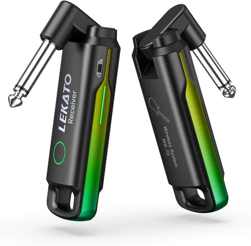 Vista 11 de LEKATO Sistema Inalámbrico de Guitarra UHF Transmisor y Receptor Inalámbrico de Guitarra Recargable Transmisor y Receptor de Audio Inalámbrico