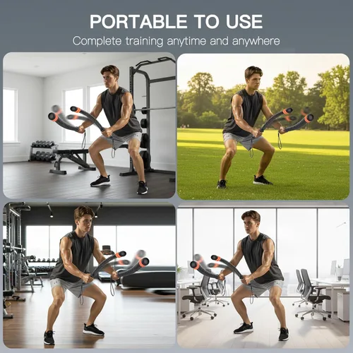 Vista 6 de Cuerdas de batalla sin cuerda de AddWin, cuerdas de entrenamiento con peso mejoradas para hombres y mujeres, gimnasio en casa y entrenamientos HIIT