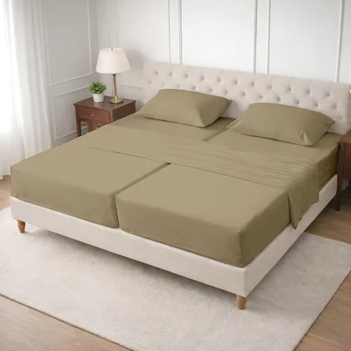 Vista 25 de SGI bedding Sábana Queen de 28 pulgadas con cabecera flexible y parte superior dividida, 100% algodón egipcio - 600 número de hilos, sábanas