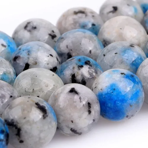 Vista 2 de JOE FOREMAN 0.315 in azul K2 Azurite cuentas de piedra natural para hacer joyas a granel completo 15" Strand