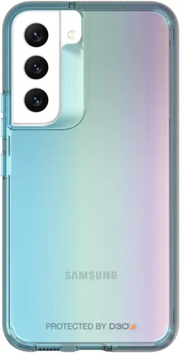 Vista 4 de ZAGG Gear4 Milan - Funda azul Aurora - que destaca el material de protección D3O para Samsung Galaxy S22