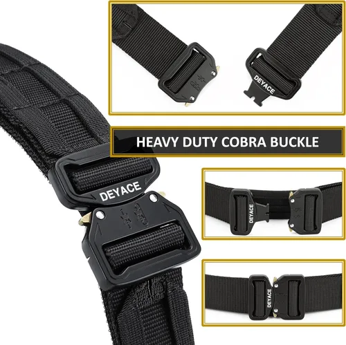 Vista 4 de DEYACE Cinturón de batalla de liberación rápida, cinturón táctico MOLLE resistente de 1.75 pulgadas y cinturón interior EDC de 1.5 pulgadas