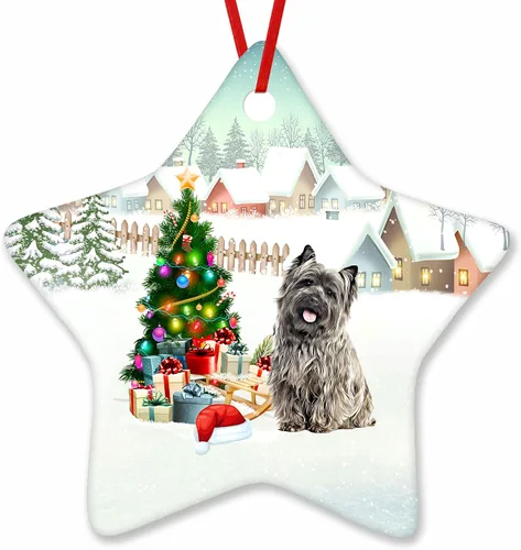 Vista 122 de Prezzy Airedale Terrier - Adorno para decoración de árbol de Navidad, regalos lindos para amantes de los perros, para familiares y amigos, nuevo