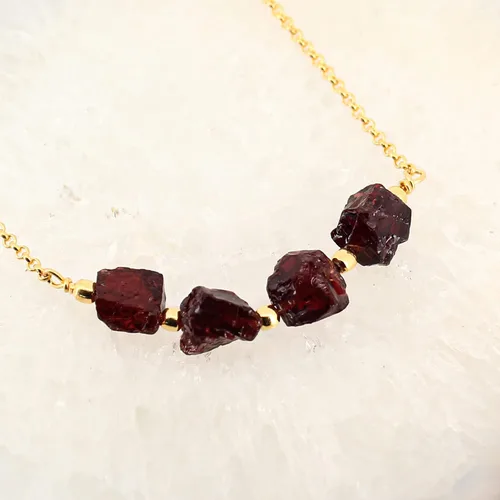 Vista 18 de Gempires Natural Raw Bar Crystals Pendant Necklace Handmade Jewelry 22 inch Adjustable Chain