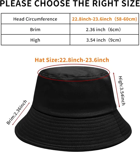 Vista 9 de PFFY Bucket Hat for Women Men Cotton Summer Sun Beach Fishing Cap