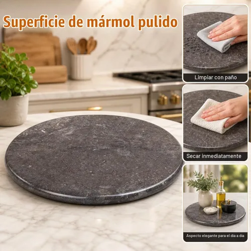 Vista 3 de Creative Home Tabla de queso y embutidos de mármol de carbón natural de 12 pulgadas Gris