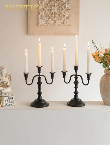 Vista 6 de NUPTIO Candelabros Portavelas Negros: Candelabros Vintage Candelabros 3