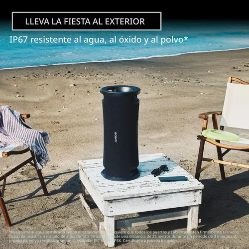Vista 6 de Sony ULT Field 7 - Altavoz inalámbrico Bluetooth para fiestas, IP67 impermeable, graves potentes, batería de 30 horas, karaoke, mango cómodo y luces