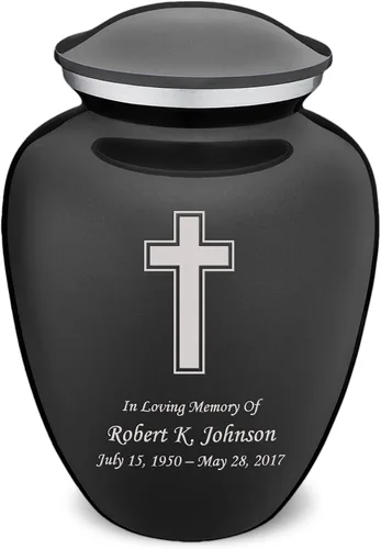 Vista 30 de Geturns Embrace - Urnas de cremación cruzadas personalizadas para adultos para cenizas humanas, urna funeraria grande negra para mujeres y hombres