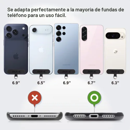 Vista 5 de Correa cruzada para teléfono, correa antirrobo para teléfono con 2 melocotón / dorado
