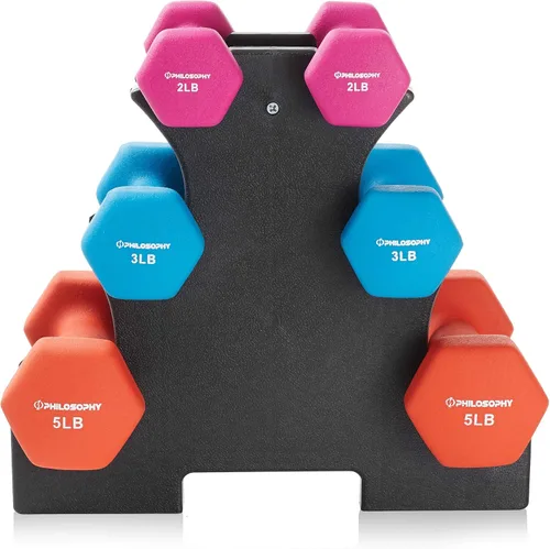 Vista 2 de Philosophy Gym - Mancuernas de neopreno con soporte (6 unidades)
