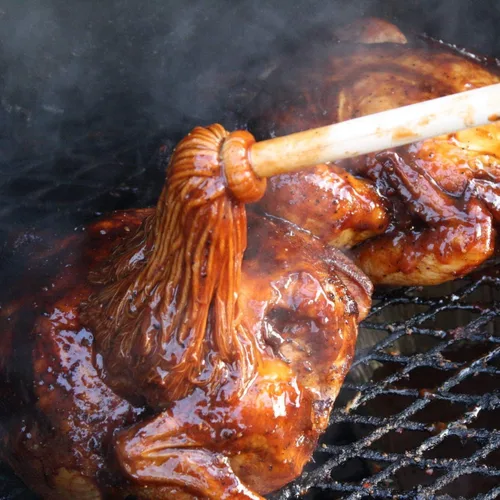 Vista 5 de BETTER GRILLIN' BBQ Bastin Mop Basting Barbecue Brush/Mop Easily Applies Marinades, Sauces, Washes Out, 16in Handle, 1pk