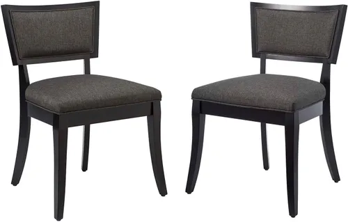 Vista 5 de Modway EEI-4557-BEI - Juego de 2 sillas de comedor tapizadas de tela prístina, color beige