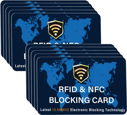 Vista 33 de SaiTech IT Paquete de 5 Tarjetas de Bloqueo RFID, Una Tarjeta Protege Toda la Billetera y Cartera, Protector de Tarjetas de Débito y Crédito