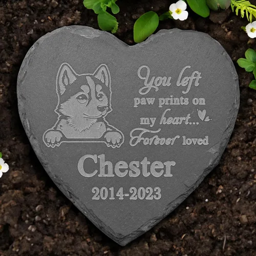 Vista 4 de Piedra conmemorativa de Golden Retriever, estatua de Golden Retriever, placa conmemorativa de Golden Retriever, regalos conmemorativos de Golden