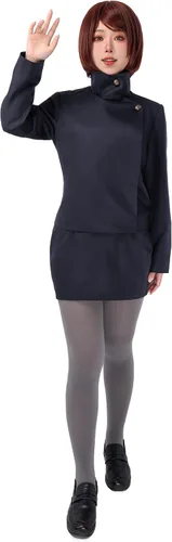 Vista 5 de DAZCOS Ieiri Shoko - Disfraz de cosplay, falda de talla estadounidense para mujer, uniforme con medias